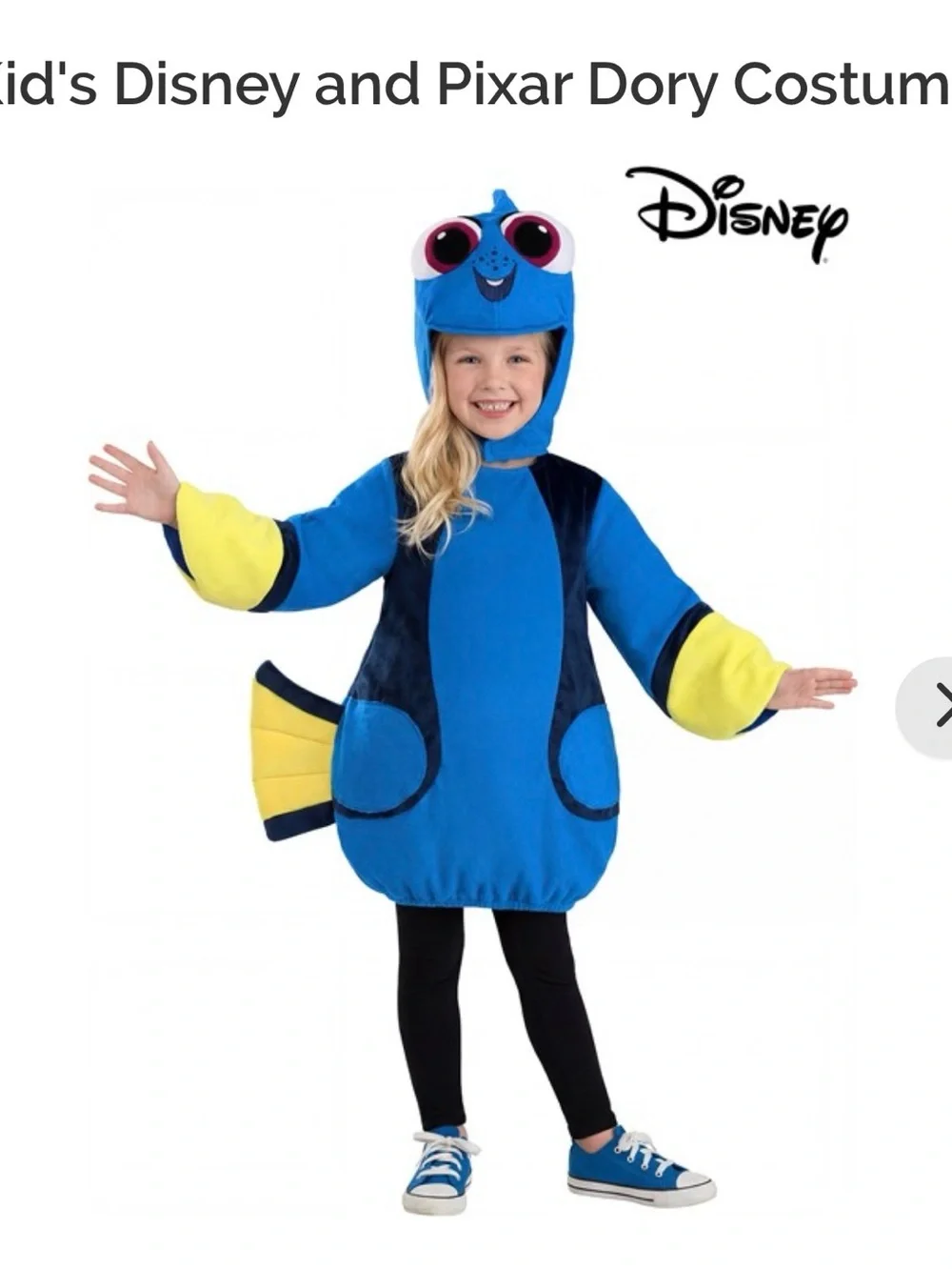 Disney Blue and Yellow Dory-Inspired Kids One-Piece Costume